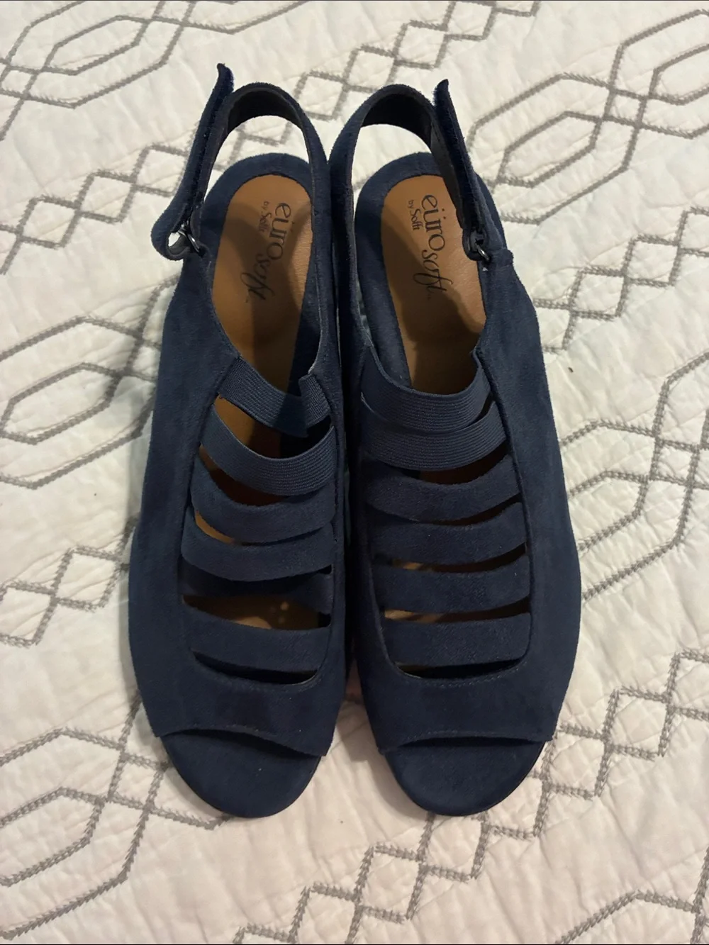 EuroSoft Women's Navy Slingback Strappy Sandals - Cushioned Comfort